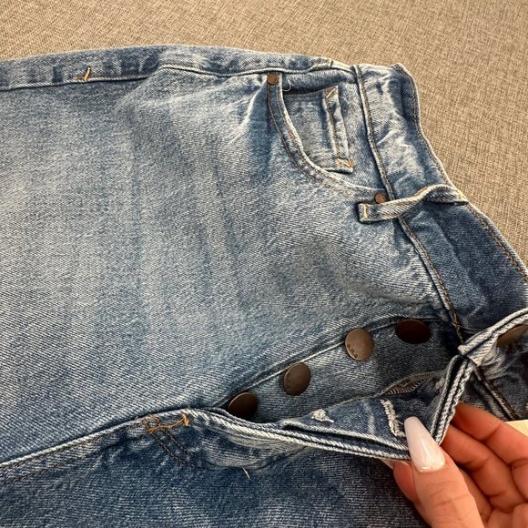 New! a.n.a. a new approach Bermuda Shorts High Rise Denim Cutt Off Shorts Sz 10 - Picture 7 of 13